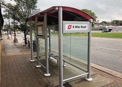 SMART Bus Detroit Solar Powered Bus Stop Shelters with Real Time Signs, Lighting and SmartLink Monitoring